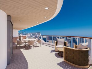 Cruise ship deck Explora Journeys