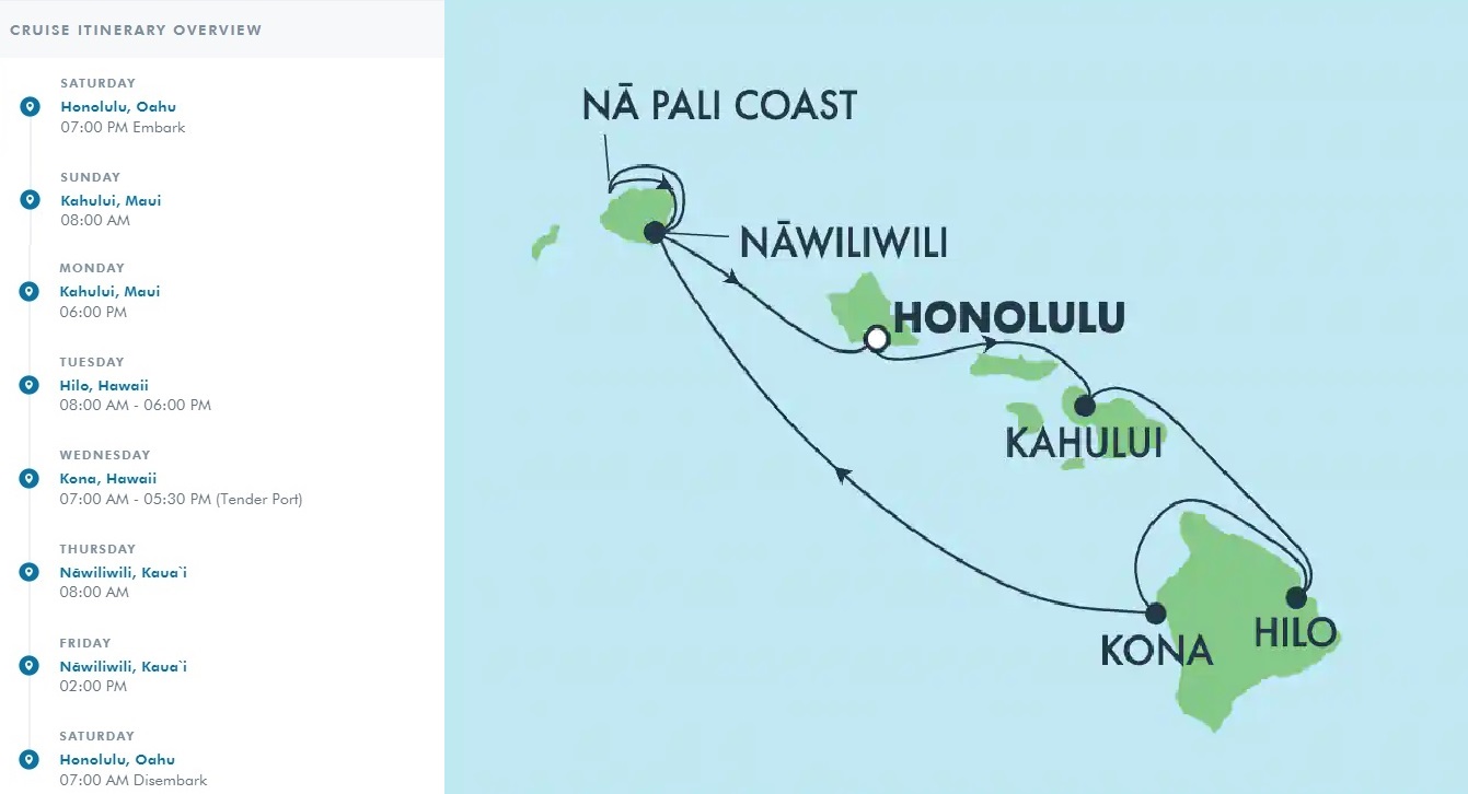 Pride of America Group Space on May 18 2024, 7 Day Hawaiian Islands