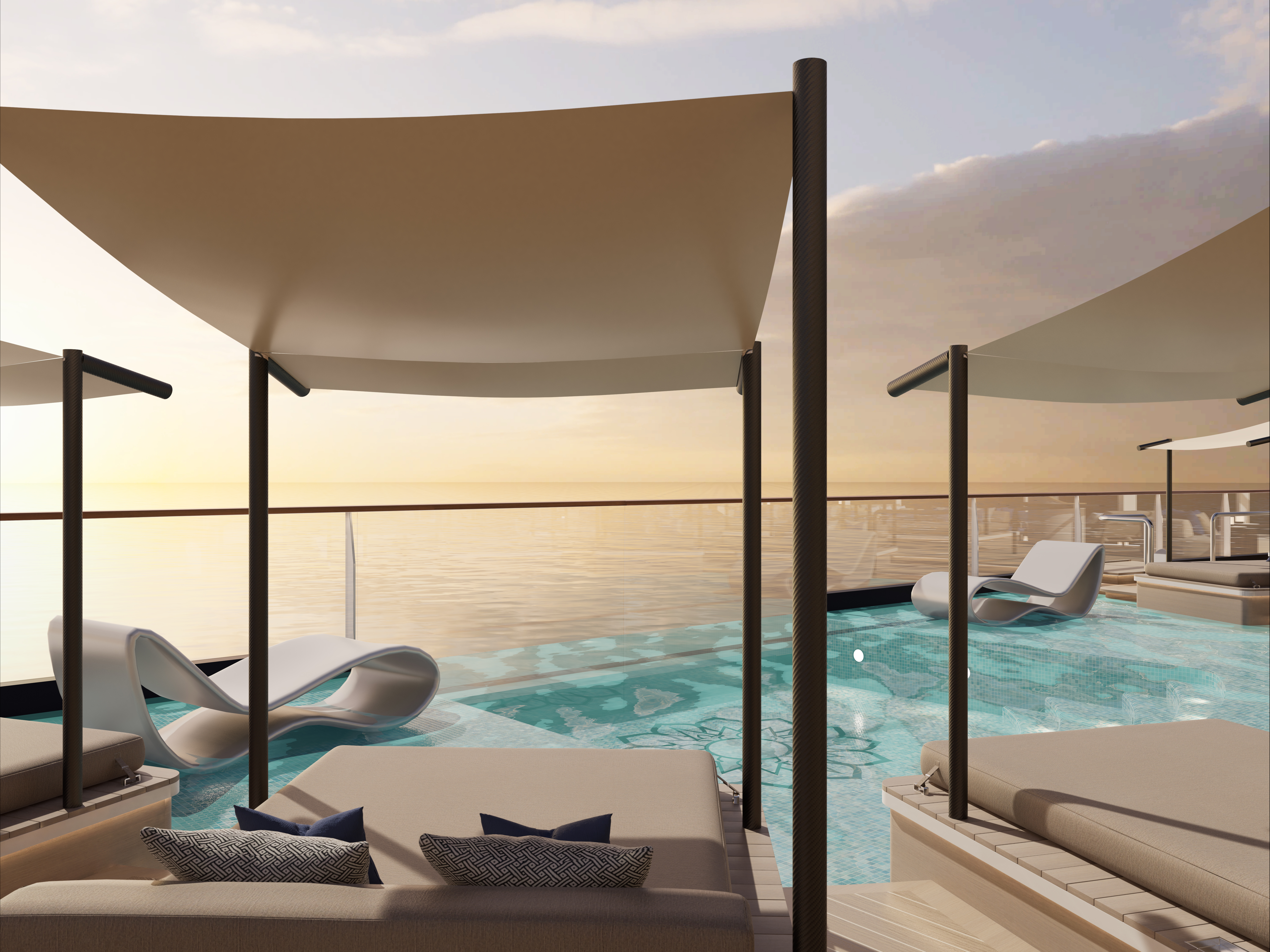 Astern Pool Bars and Lounges on Explora Journeys